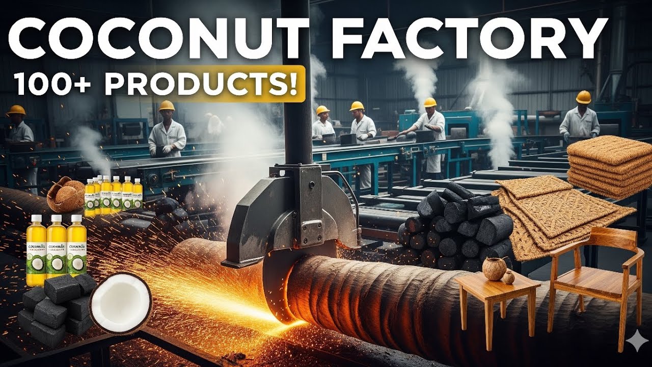 Inside the Coconut Tree Factory: From Tree to Bottle