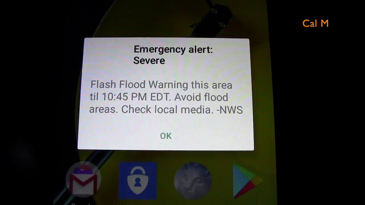 July 24, 2017: Flash Flood Warning+WEA Activation (EAS #80-81)