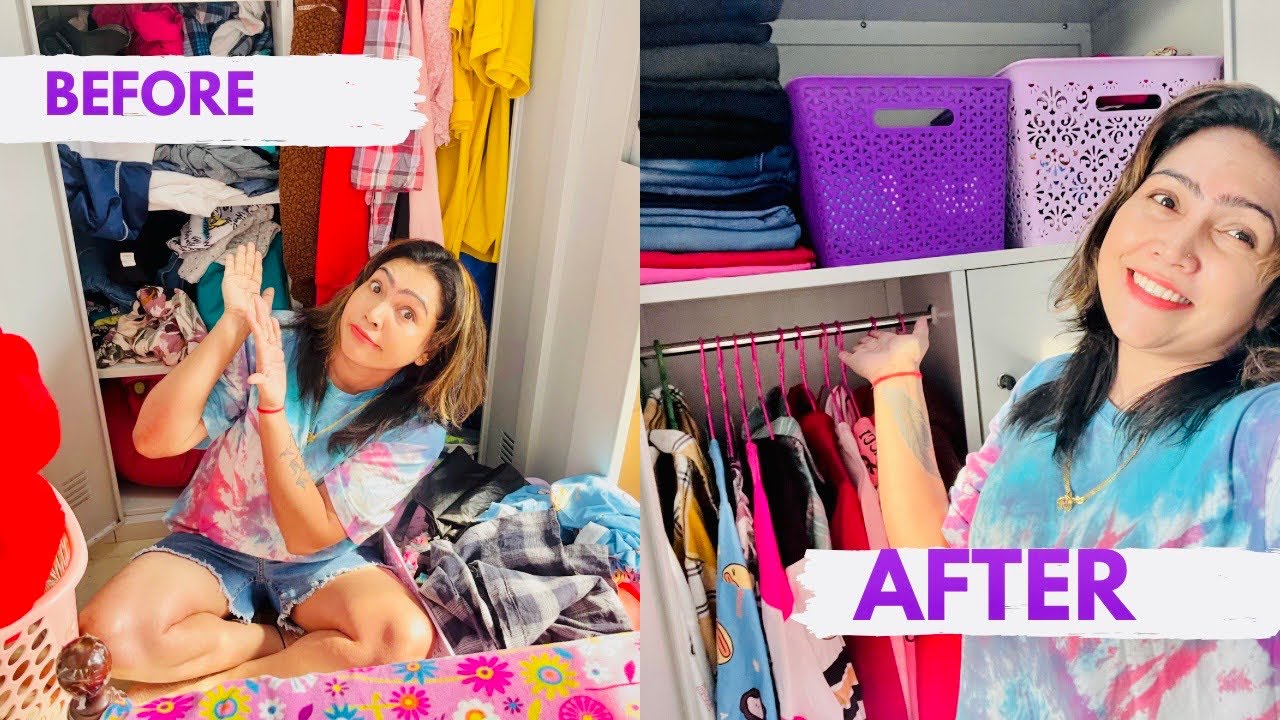 අල්මාරිය පිලිවෙලකට අස් කරමු😊closet clean out☺️oganise my clothes 👚👗👕.#life in dubai#