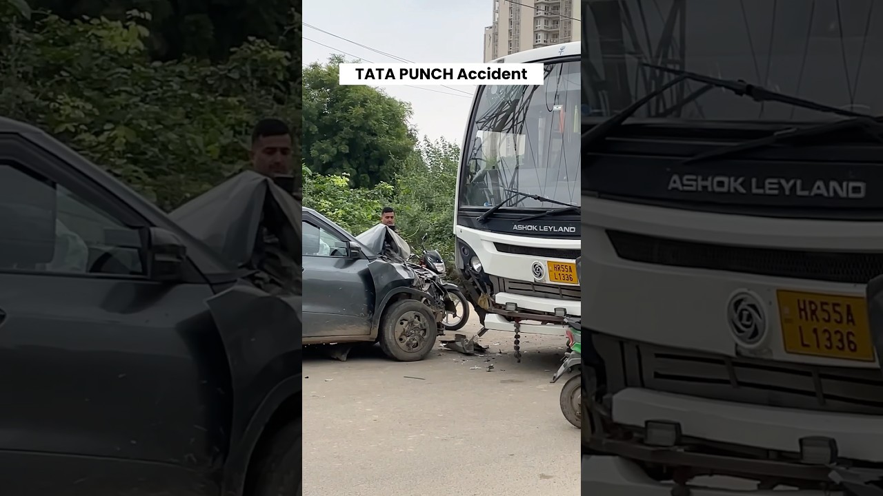 Tata Punch and Bus Accident #torqueculture #shorts #tatapunch #tatamotors