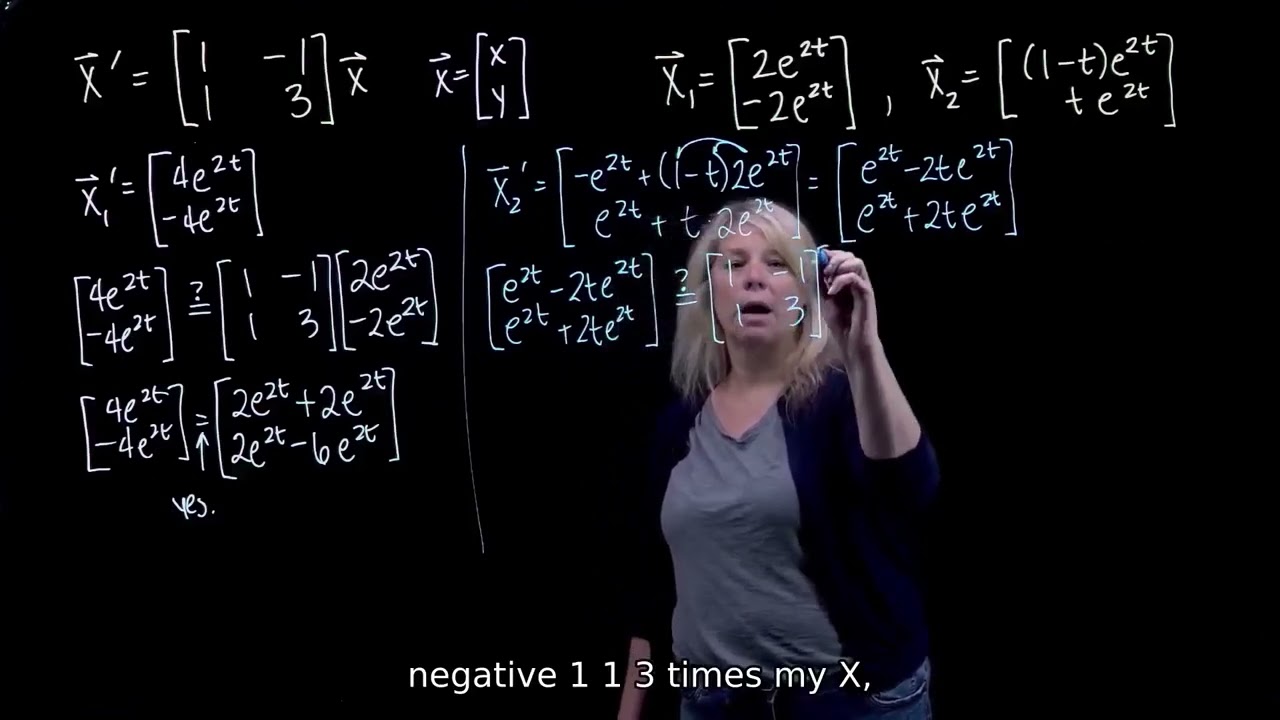 2D System of Differential Equations - Check Solutions and Linear Independence