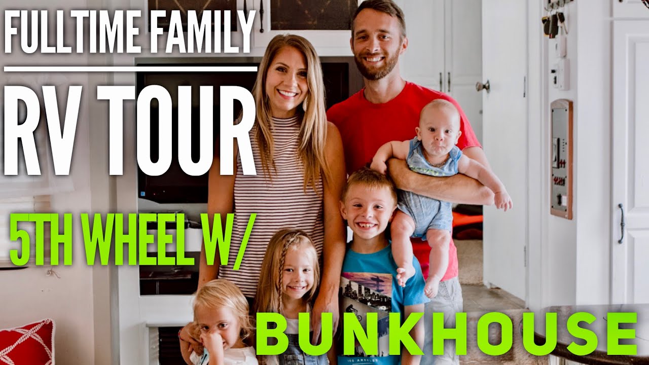 RV TOUR Fulltime Family of 6 with HUGE BUNKHOUSE // Our Tiny Home on Wheels // Renovated RV