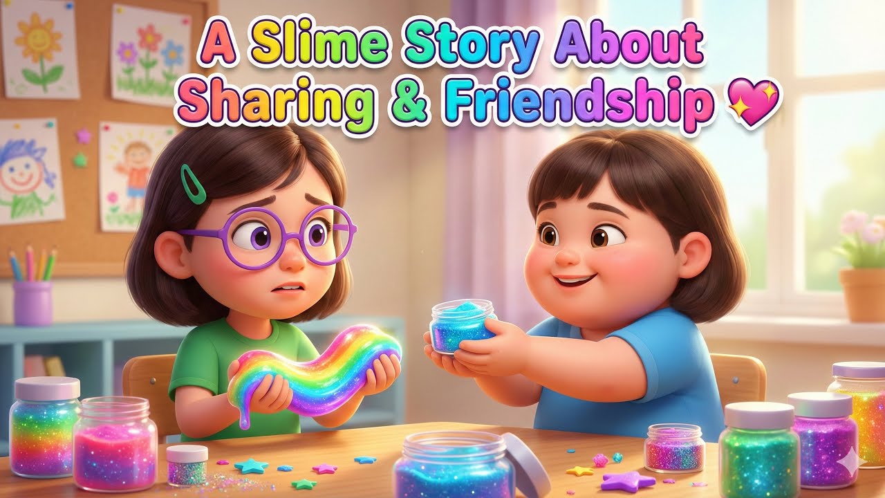 A Slime Story About Sharing & Friendship 🌈 | Kids Moral Story|Bedtime story|