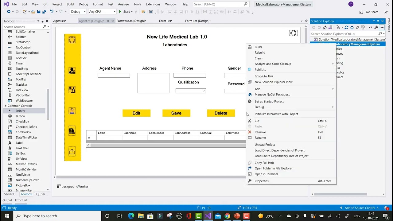 C# Medical Laboratory System project |  Free Download |  Student Project