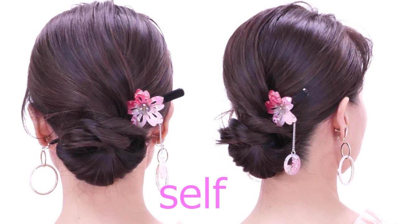 ロープ編みシニヨン/Japanese yukata hairstyles/Chie's hair