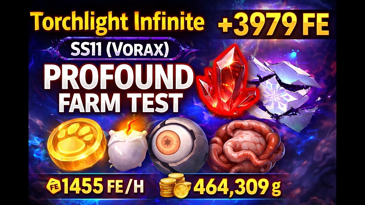 Torchlight Infinite SS11(Vorax) Profound Farm + Gold — Oasis + Canvas + Mistville + Aeterna | 1455/H