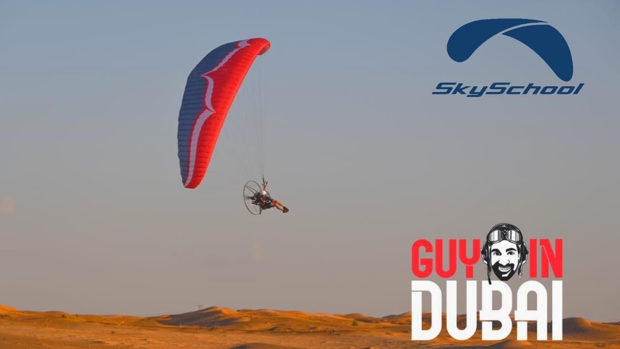 Guy in Dubai Paramotoring with SkySchool UAE