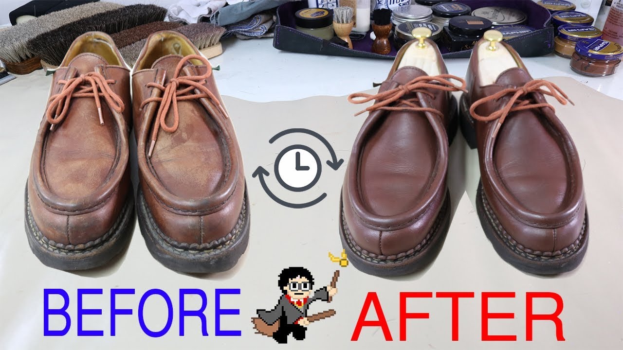 [ASMR] Clean & restore PARABOOTS michael marron  -VeTiVeR