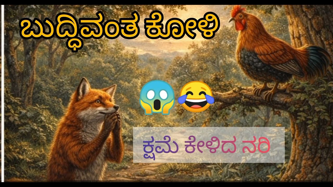 ನರಿ mattu ಕೋಳಿ/ ಜಾಣ್ಮೆಯ ಜಯ / moral story