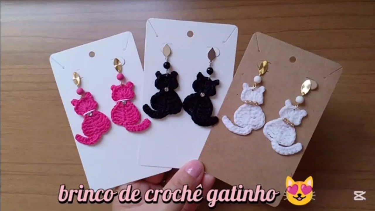 brinco de crochê gatinho fácil e rápido @Sil Crochê