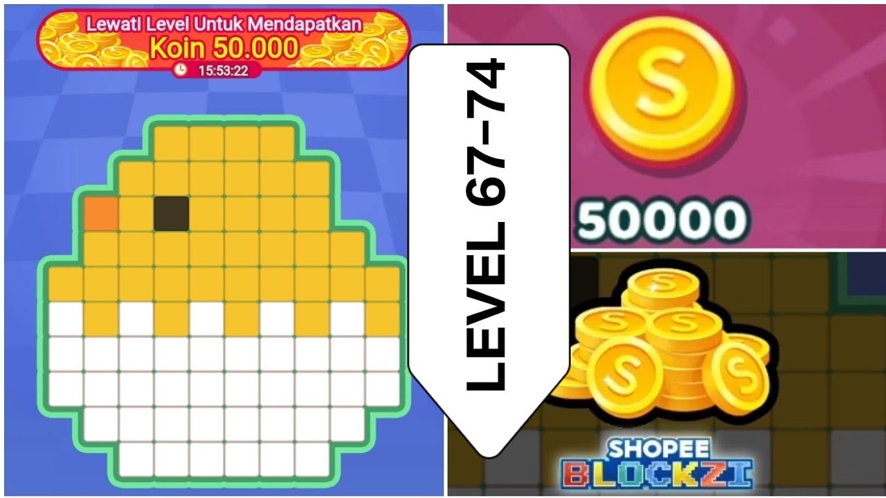 67-74 /79 shopee blockzi puzzle menang 50k koin 