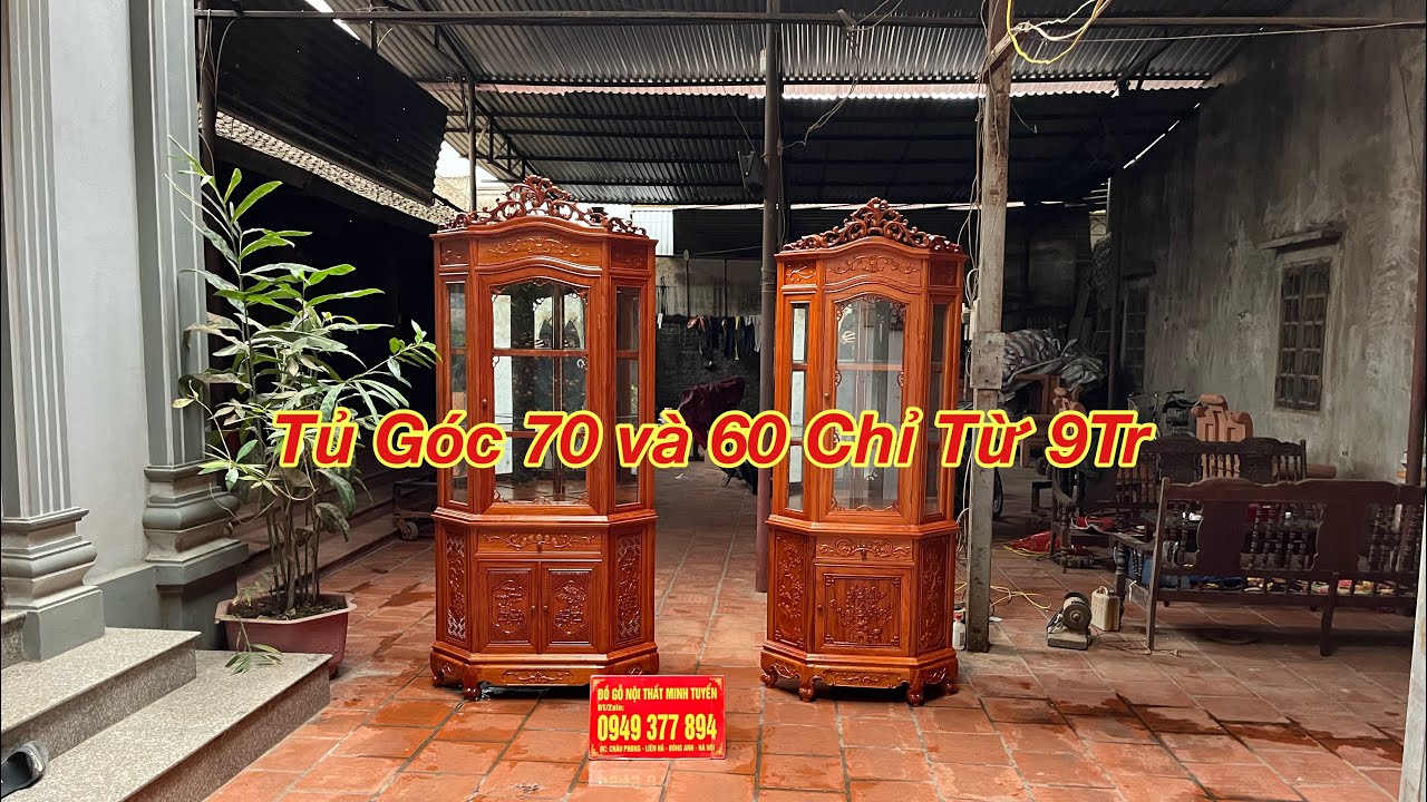 Tủ Góc 70 và 60 Gỗ Hương Đá Chọn Vân Chỉ Từ 9Tr Hoàn Thiện | Đồ Gỗ Minh Tuyển