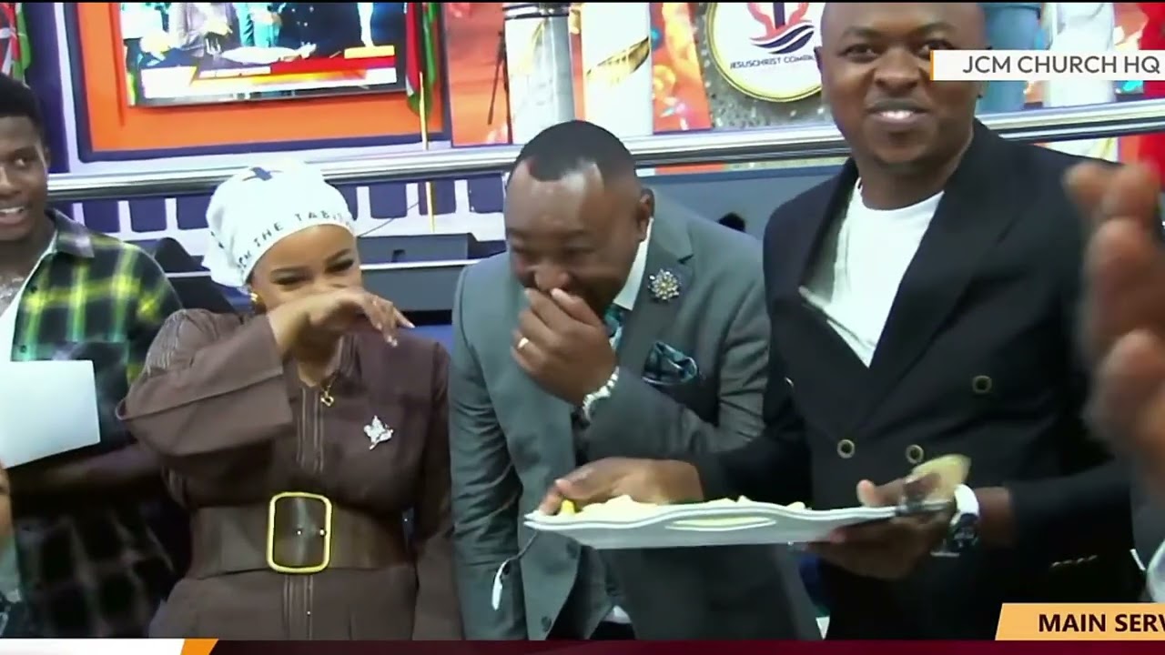 Bishop Ben surprised livelive by church members on his birthday day in jacm church