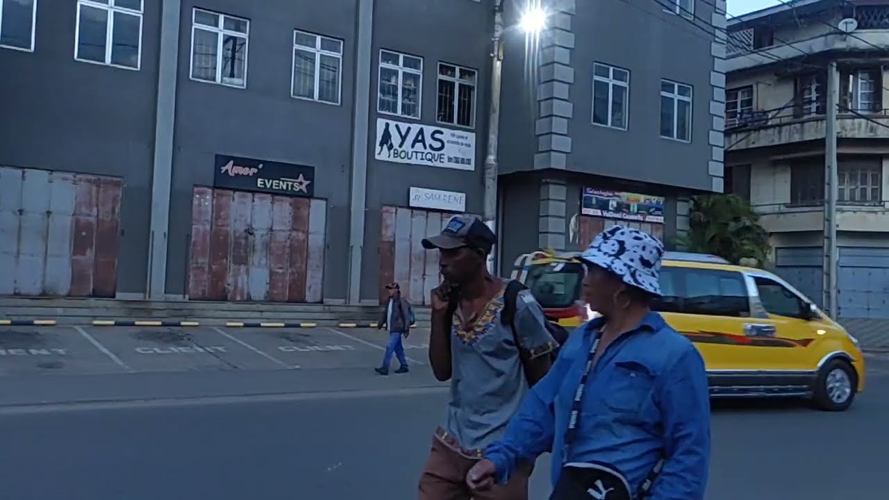 Analakely Avenue by Behoririka Antanimena to Ankazomanga - Streets view of Antananarivo Madagascar