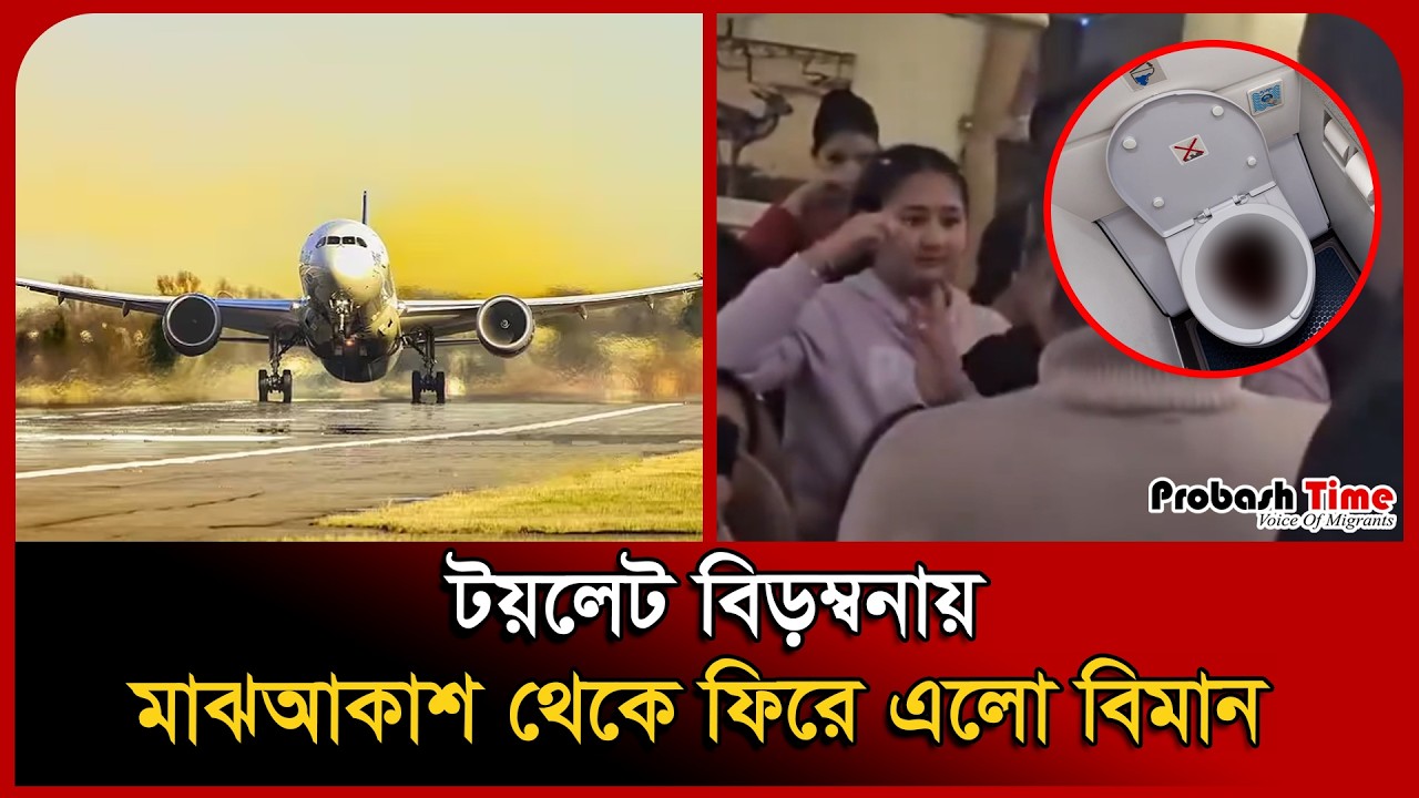 টয়লেট বিড়ম্বনায় মাঝআকাশ থেকে ফিরে এলো বিমান । Plane । Viral Video । Probash Time