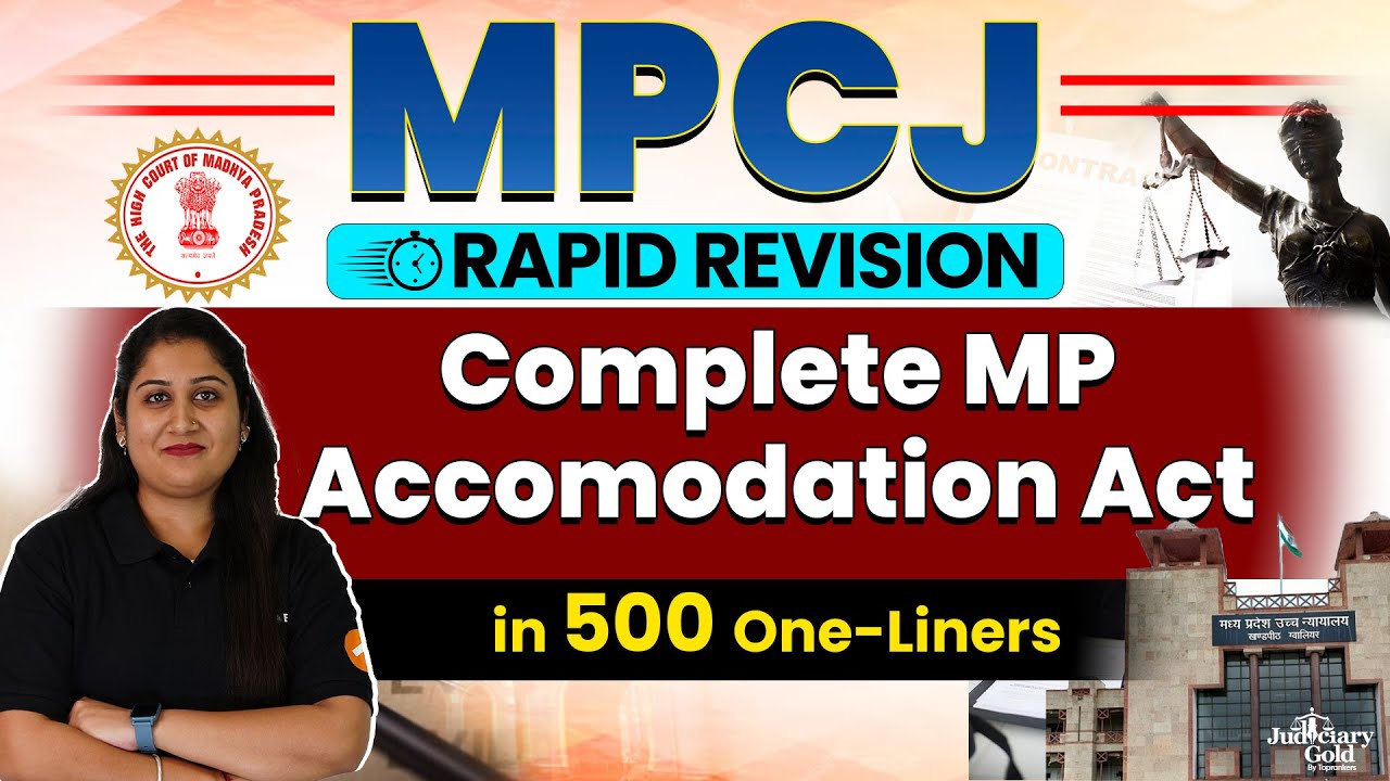 Complete MP Accomodation Act in 500 One-Liners | MPCJ Rapid Revision