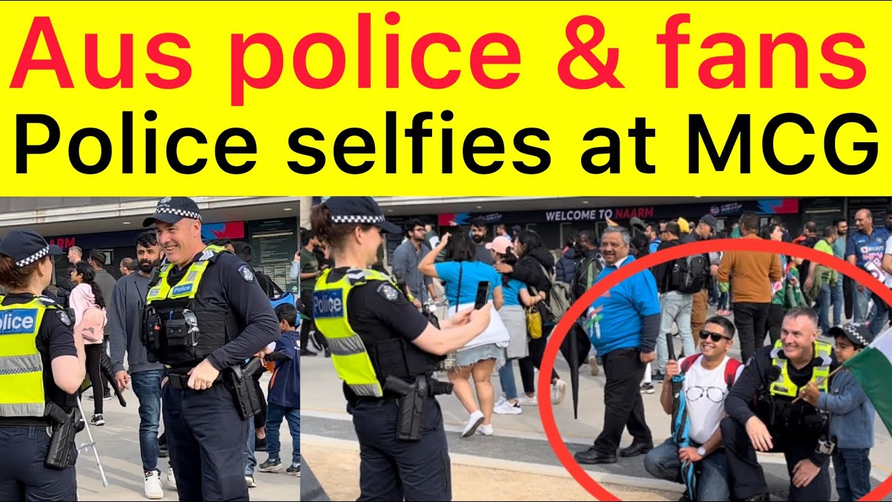 Australian Police loves Indians Pakistan fans outside Melbourne cricket ground | Pak vs Ind MCG