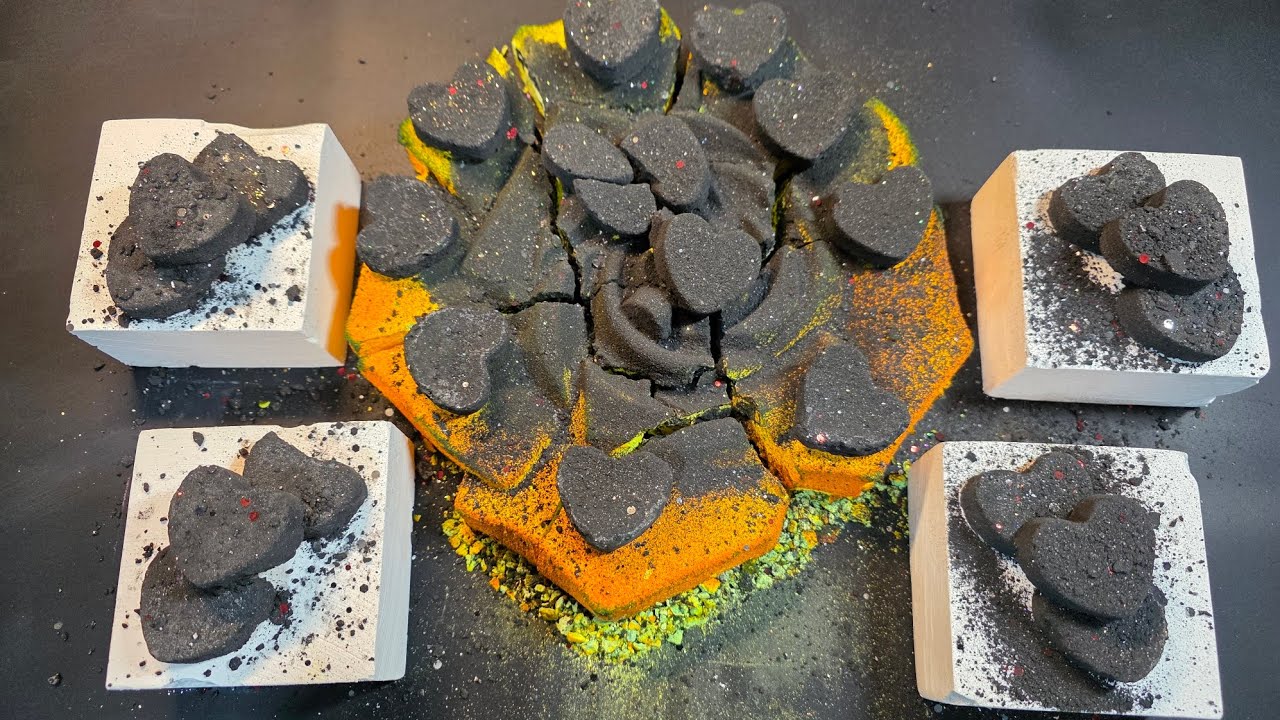 Green and Black Reforms I Plain PNP Chalk Blocks I Dusty | Crispy | ASMR I Oddly Satisfying #asmr