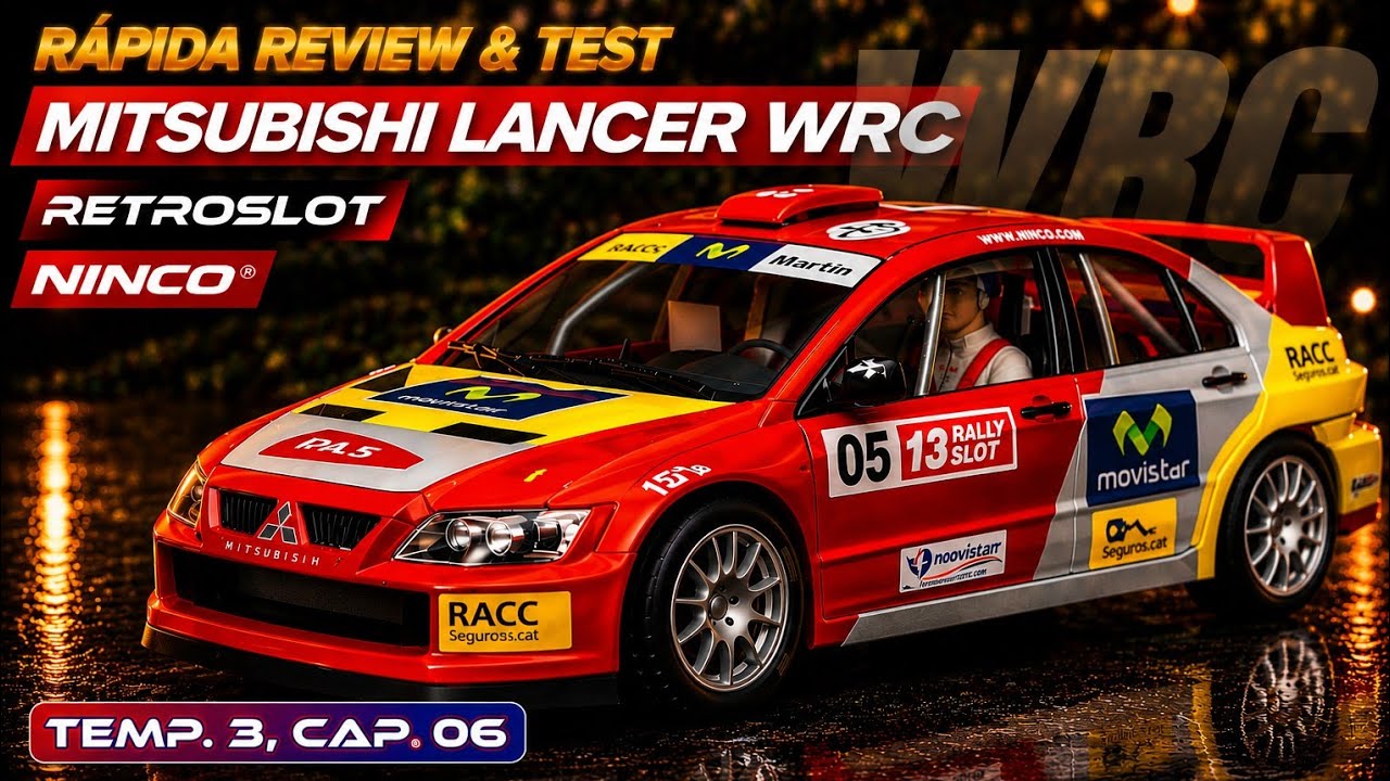 REVIEW & TEST👀⏱️: Ninco Mitsubishi Lancer wrc retroslot Un Clásico que ✈️ scalextric TEMP3, CAP06