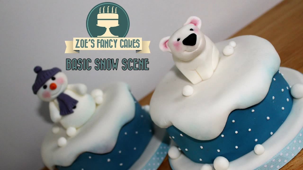 How to make a snow scene on a fruit cake How To Tutorial Zoes Fancy Cakes