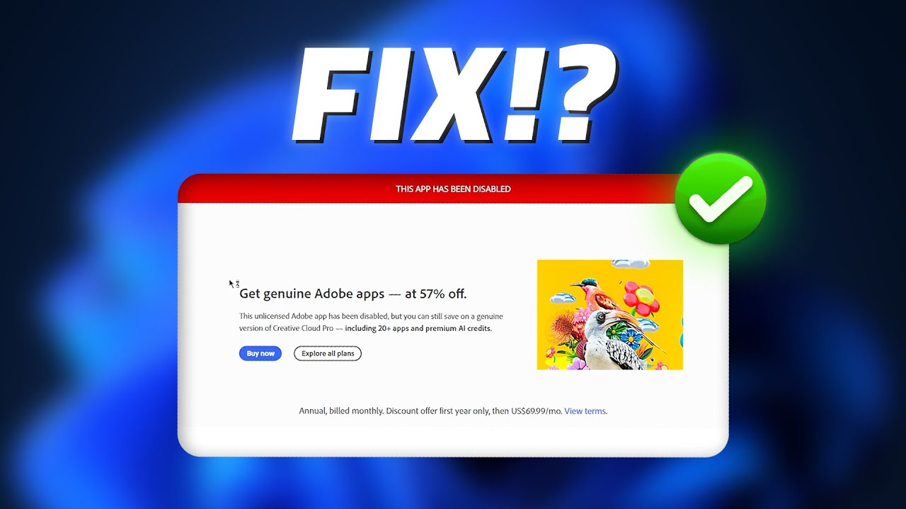 Fix &ldquo;This App Has Been Disabled&rdquo; Error in Adobe Programs (100% Working 2025)