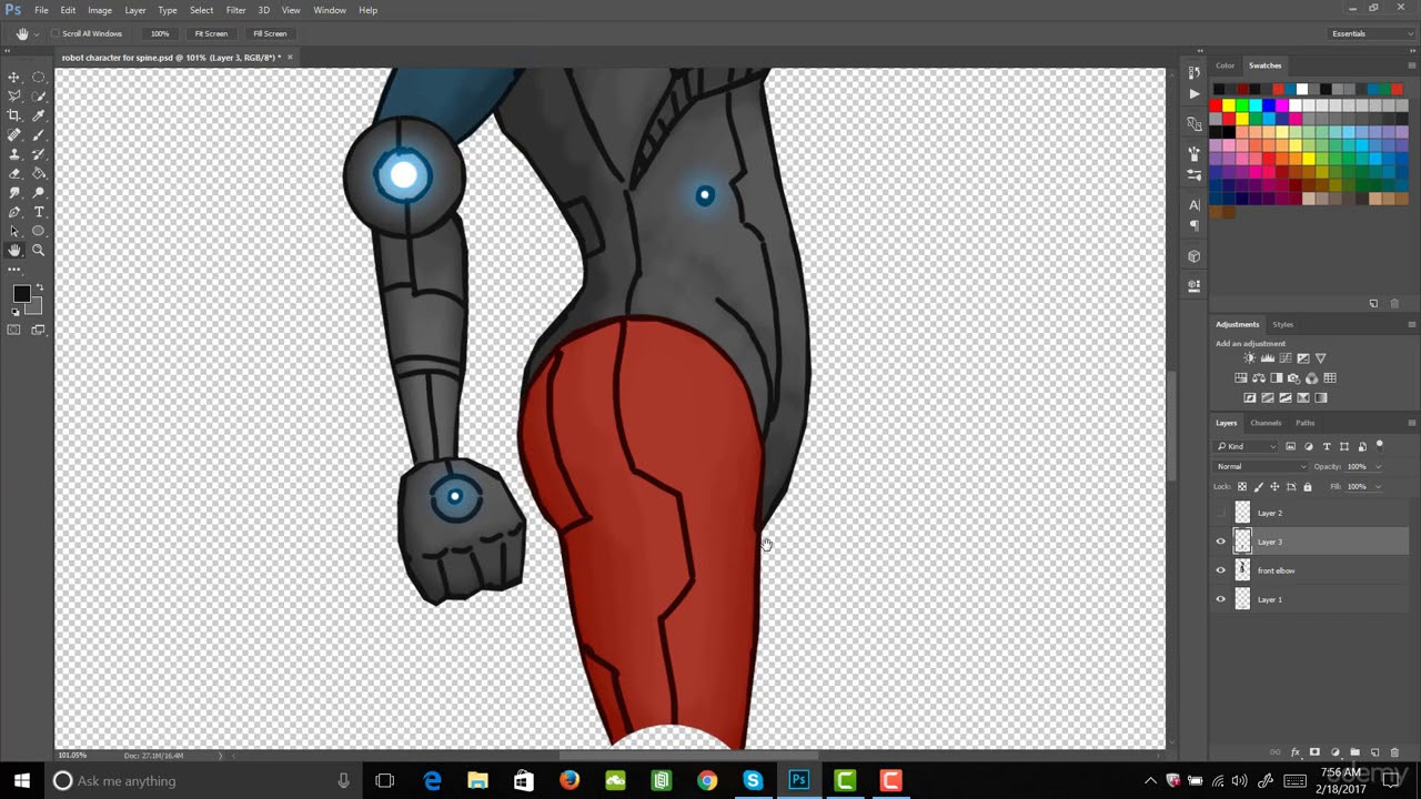 Slicing up a character for spine animation