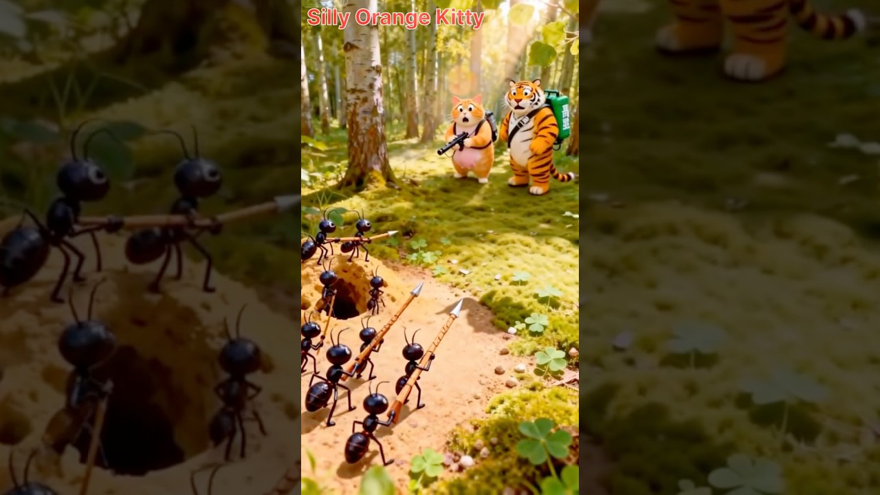 Cats vs. Ants: No Mercy in the Woods! 🪖 cats / 