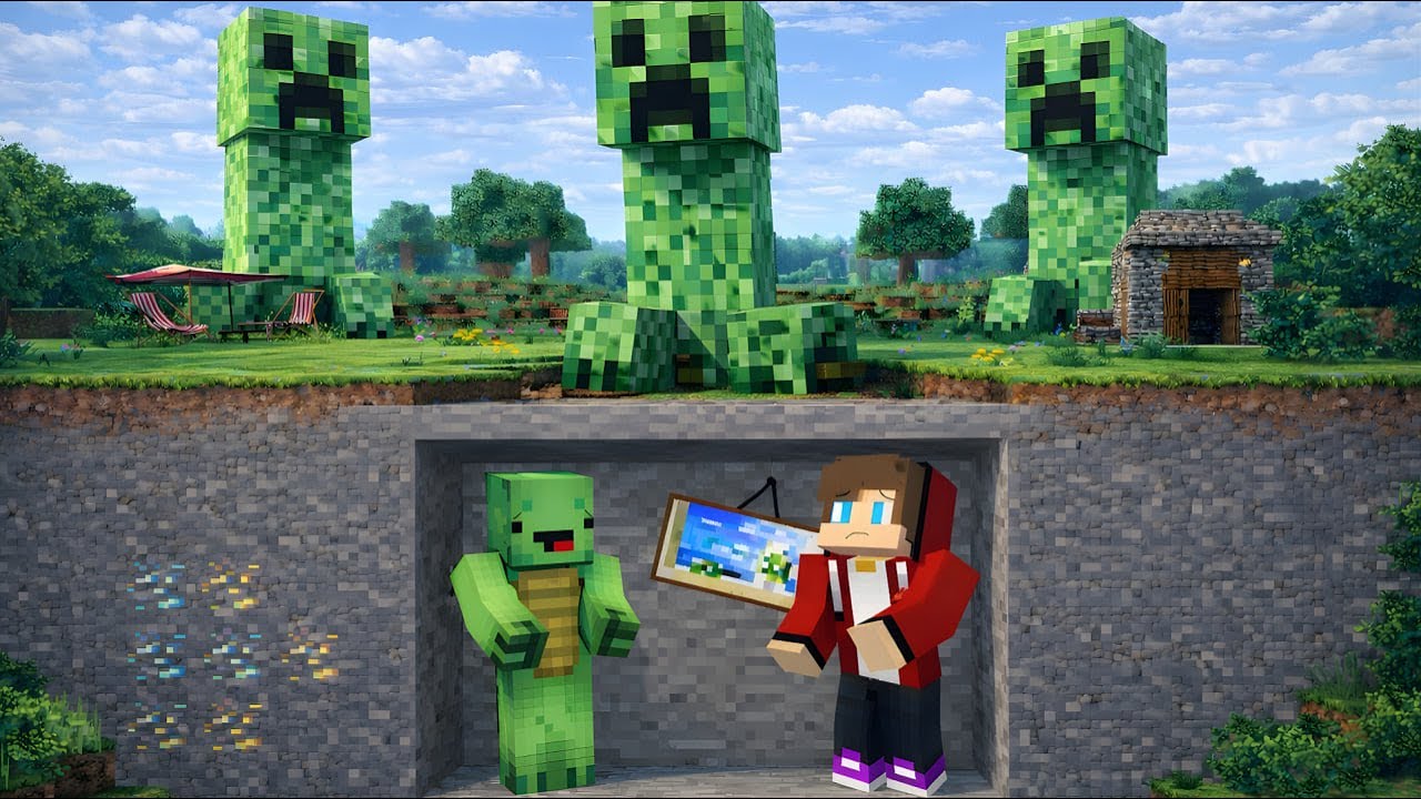 CreeperEXE vs JJ and Mikey underground Bunker! – Maizen