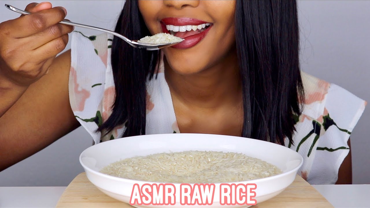 ASMR RAW RICE EATING MUKBANG (No Talking) *EATING SOUNDS*