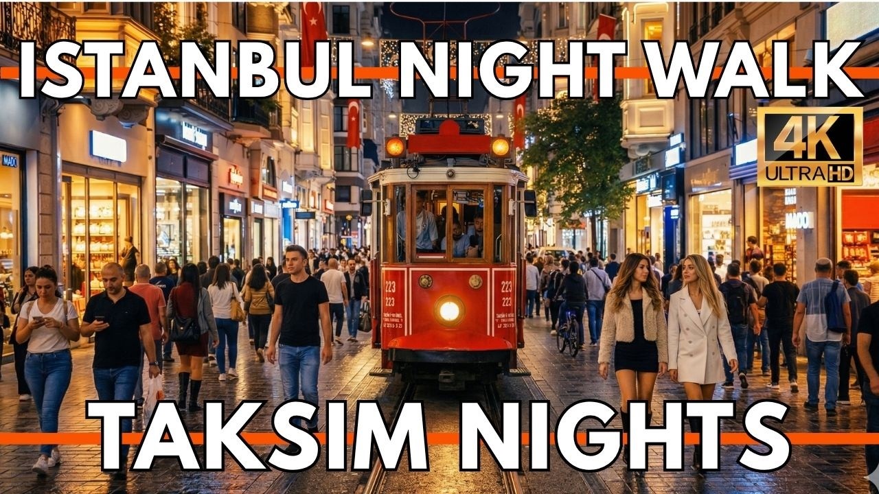 Istanbul Turkey 2026 4K Night Walk | Taksim Square, Istiklal Street & City Center Vibes