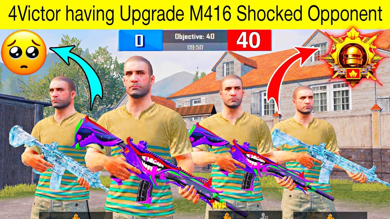 🤕Random Opponent Team Reaction over Victor having M416 Glacier+ Fool 4V4🥺