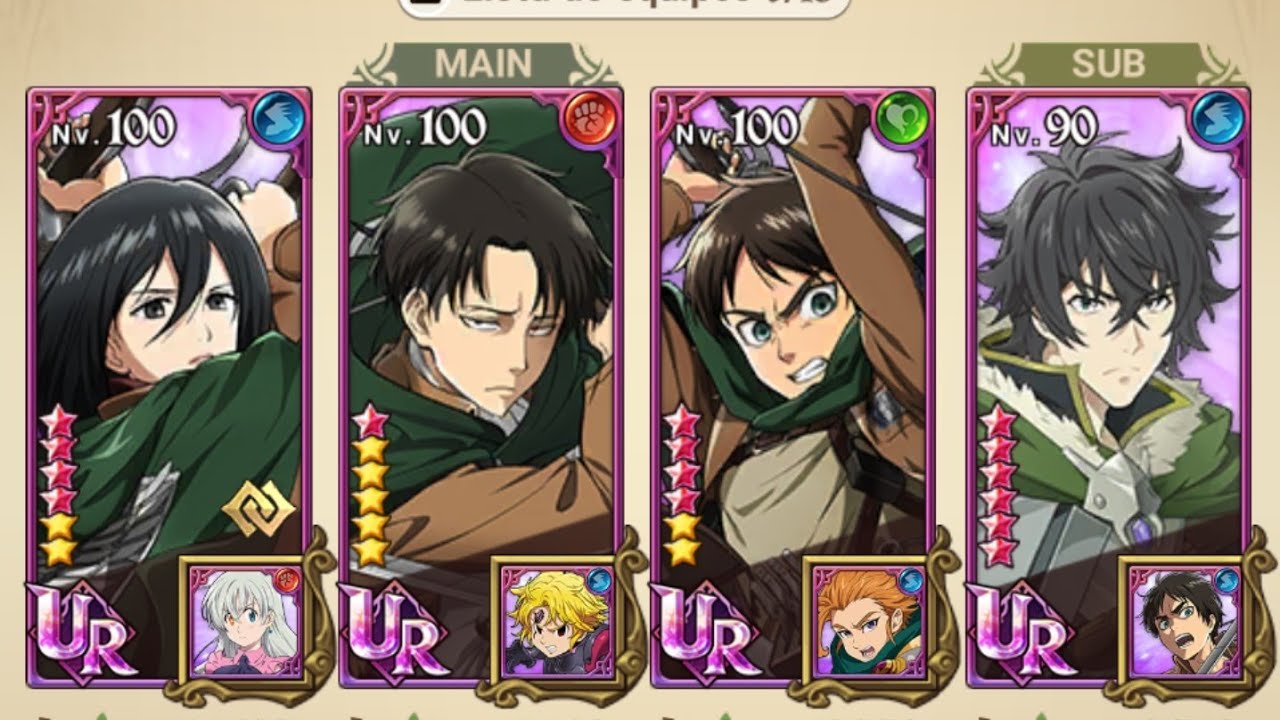 attack on titan Collab 7ds Grand Cross 
