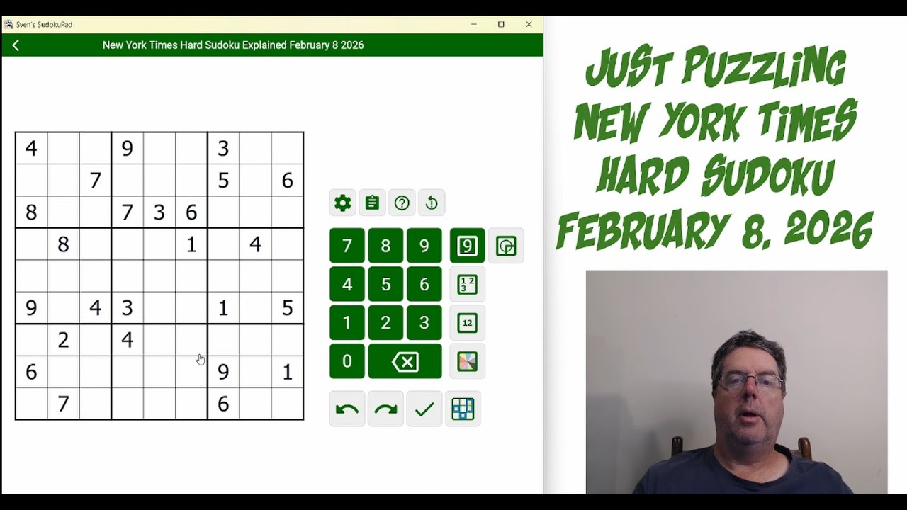 New York Times Hard Sudoku February 8 2026