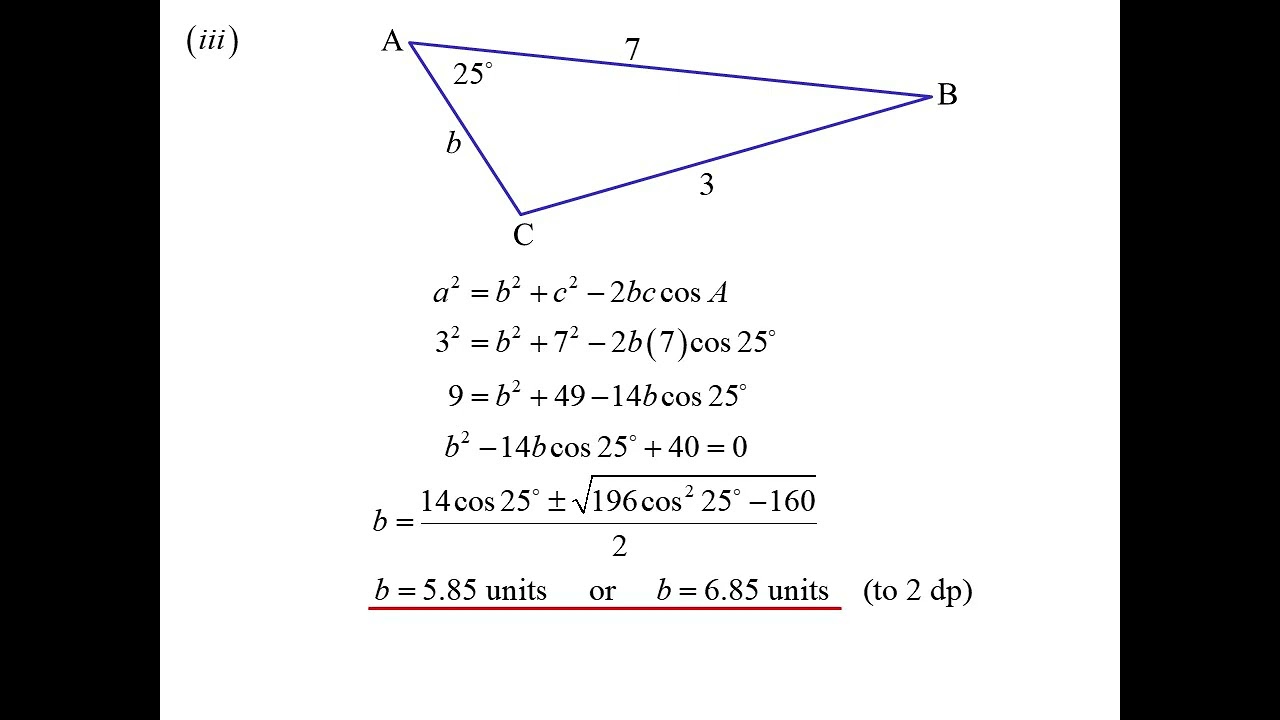 11X1 T07 07 cosine rule 2025