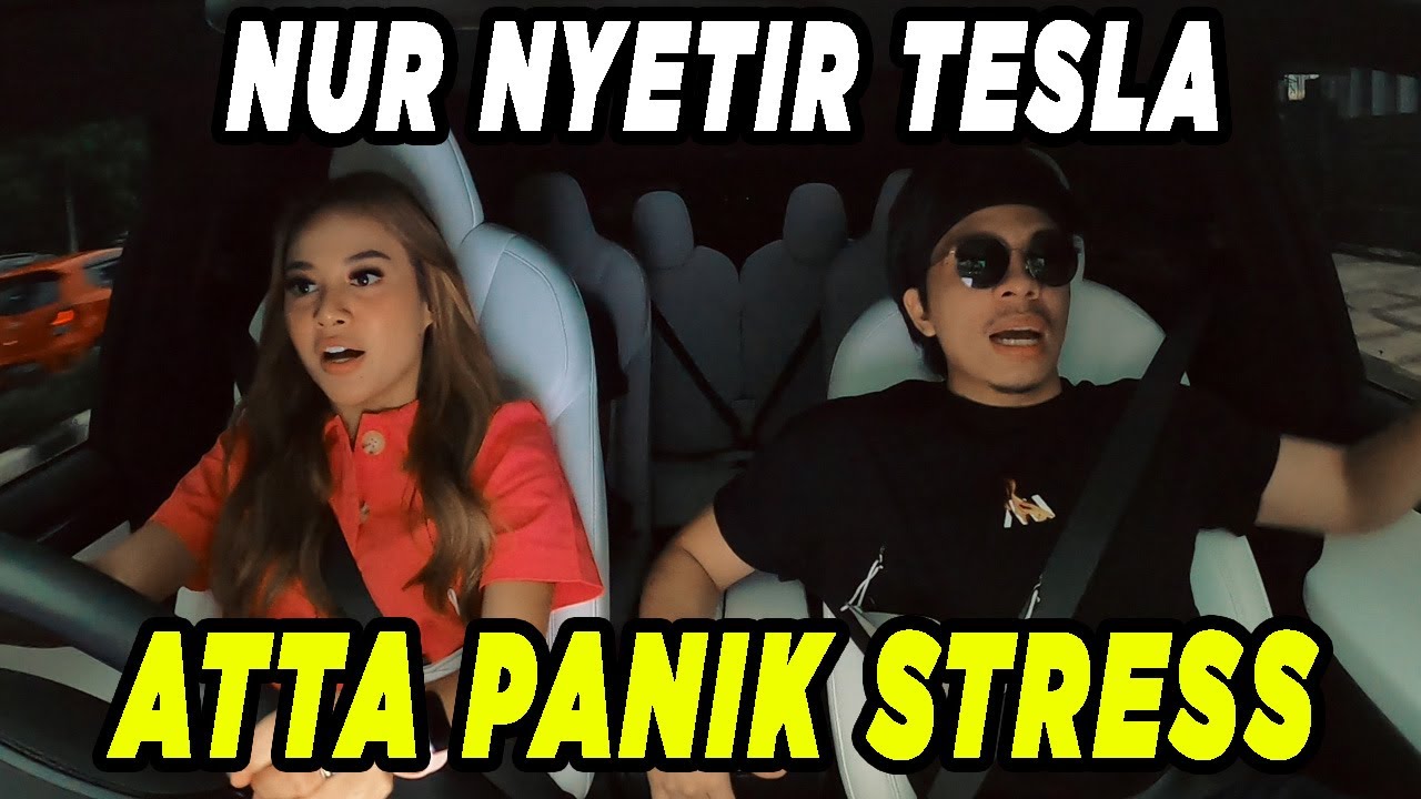 Mpok Nur Nyetir TESLA.. ATTA PANIK STRESS!!
