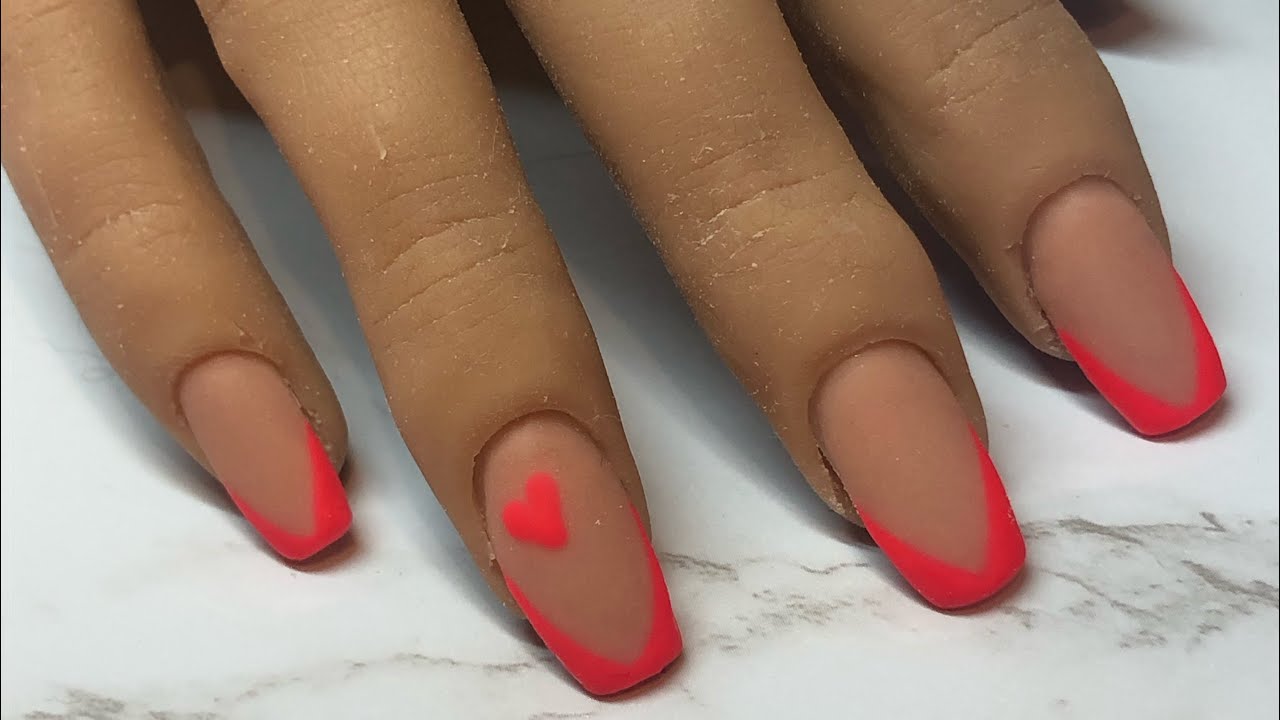 ASMR doing chevron french short acrylic nails