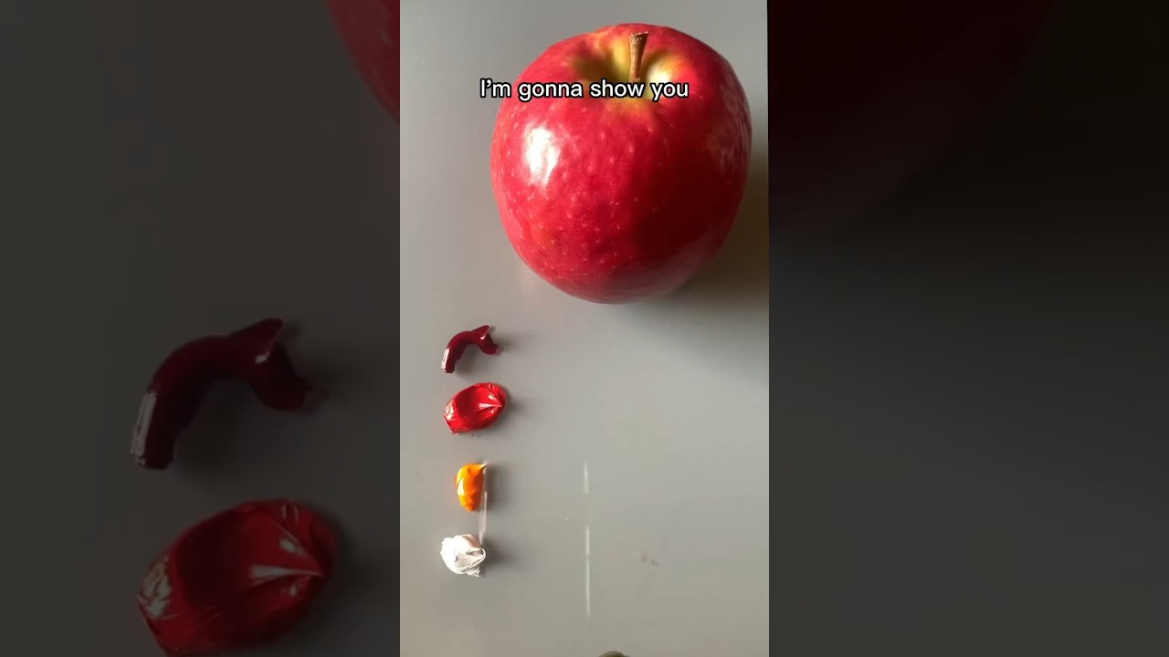 How to Paint an Apple! 🍎🎨 #kristygordonart #apple #colormixing #shorts