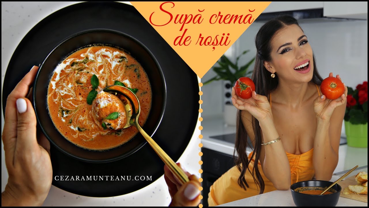 Supă cremă de roșii coapte (rețetă ușoară)