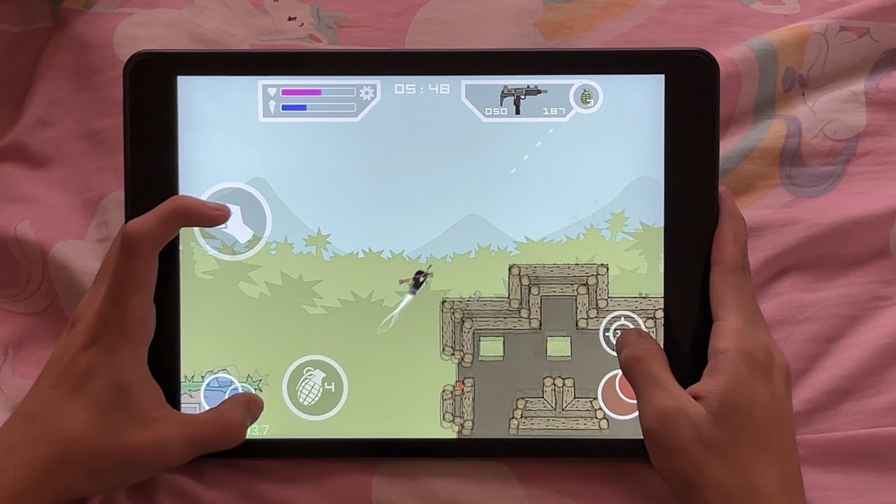 Mini Militia Classic : Anoxic iPad Handcam Gameplay