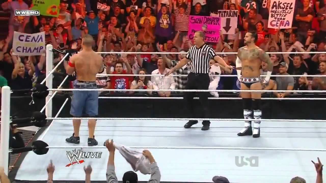 Everybody Hates Cena-Fan Throws John Cena's T-Shirt Back Twice at Him-Canada RAW 8/22/11