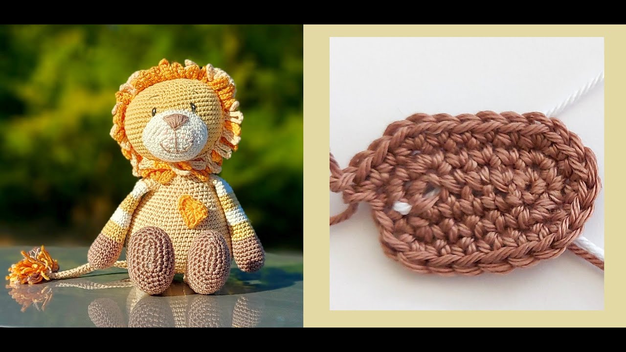 Oroszlán fizetős mintához: ovális talp horgolása /Oval crochet for lion pattern