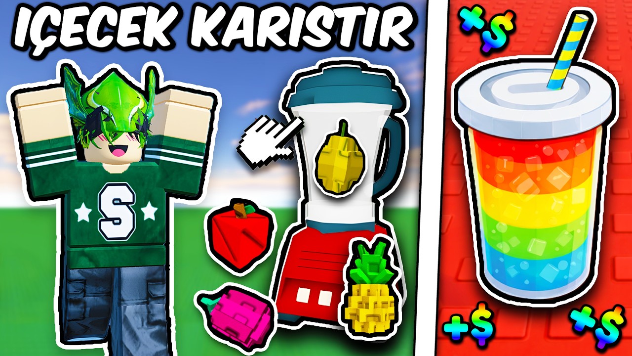TÜM YİYECEKLERİ KARIŞTIRIP İÇECEK YAPTIM! - Roblox