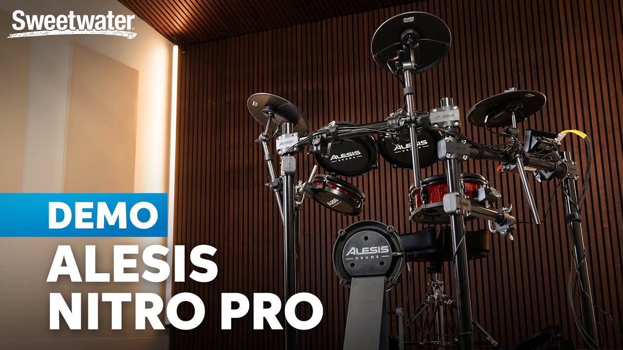 Демонстрация электронной ударной установки Alesis Nitro Pro