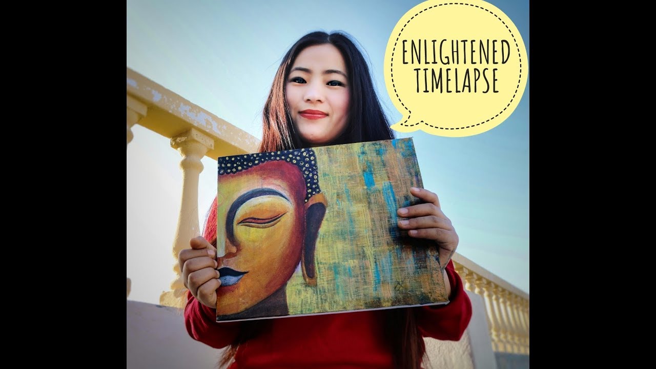 BUDDHA PAINTING/ Acrylic on canvas / TIMELAPSE ENLIGHTENED