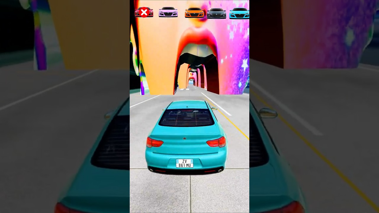 Big and Small Car vs  Half Demon Zoey - BeamNG.Drive