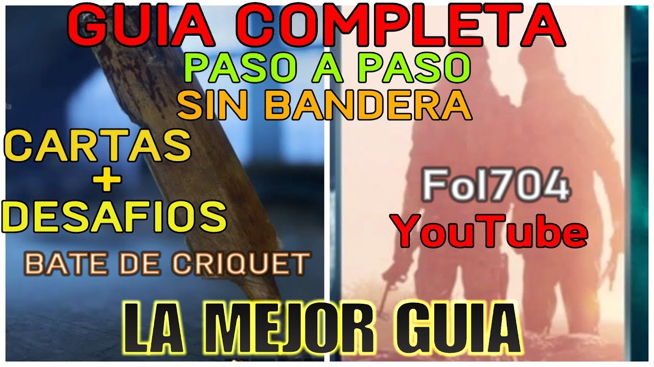 Battlefield V TODO cartas y desafios sin bandera GUIA COMPLETA historias de guerra  bate de criquet
