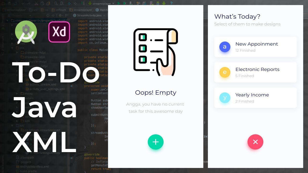 Todo UI Design Animation Adobe Xd to Android Studio Tutorial