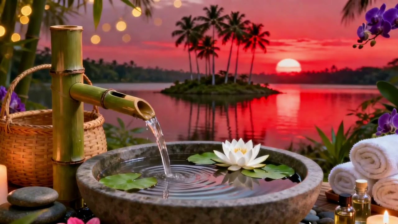 Relaxing Spa Music - Beautiful Peaceful, Calm Music, Meditation, Nature Sounds, Bamboo Water Sounds 