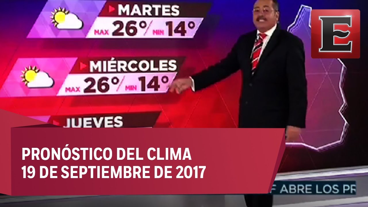Clima para hoy 19 de septiembre de 2017
