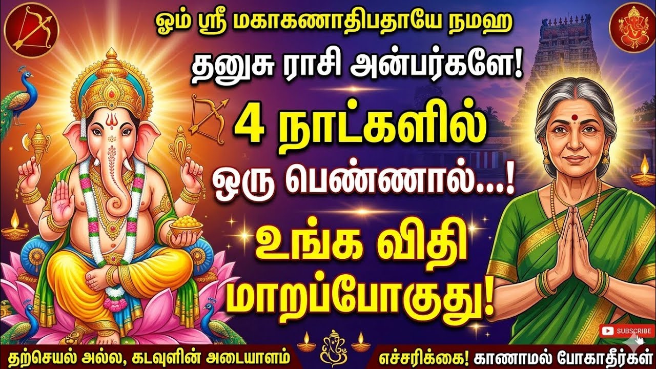 அதிர்ச்சி! 4 நாட்களில் தனுசு ராசிக்கு இதுதான் நடக்கும் | பெண்ணால் விதி மாறும் | Sagittarius 2026